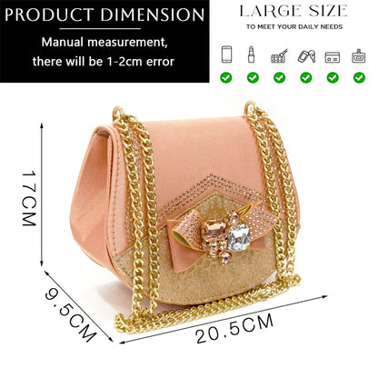 Shoes for Women High Heels INS Style Rhinestone Peep Toe Bow Gold Color New Italian Shoes and Bag for Party 2024
