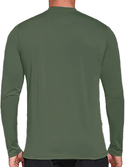Men's 100% pure cotton loose and comfortable sports and leisure Brooklyn print round neck long sleeved T-shirt top