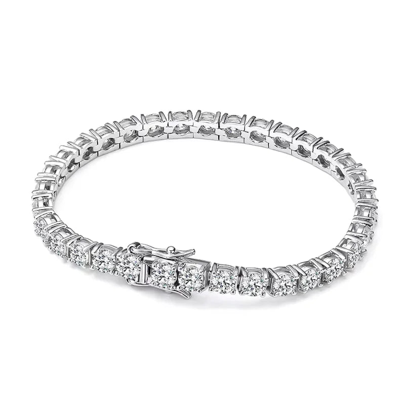 D VVS1 Moissanite Tennis Bracelet Original s925 Sterling Silver Plated 18k White Gold with GRA Bracelets for Women Man