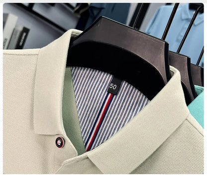100% cotton short sleeve polo shirt comfortable lightweight high-end brand fashionable simple summer men's casual lapel T-shirt