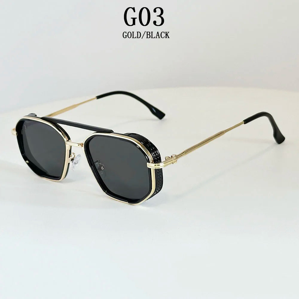 Vintage New Square Sunglass Men Fashion Steampunk Sunglasses Women 2025 Retro Glasses Gafas De Sol Hombre Lunette Soleil Femme