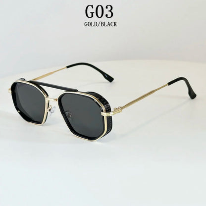 Vintage New Square Sunglass Men Fashion Steampunk Sunglasses Women 2025 Retro Glasses Gafas De Sol Hombre Lunette Soleil Femme