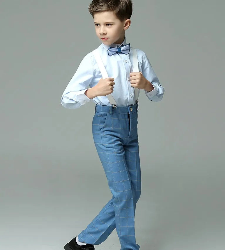 Child Photography Suit Children Teenager Costume Kids Vest Shirt Pants Bowtie 4PCS Formal Suit 2022 Boys Summer Wedding Suit