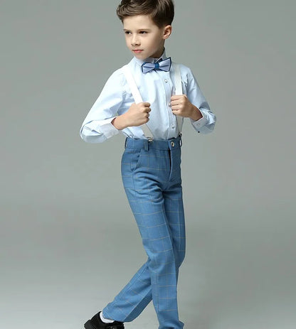 Child Photography Suit Children Teenager Costume Kids Vest Shirt Pants Bowtie 4PCS Formal Suit 2022 Boys Summer Wedding Suit