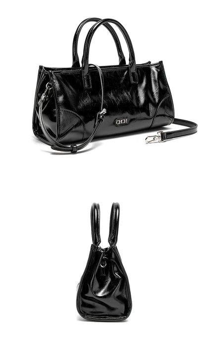 Women's Shoulder Bag New Black Marble Pattern Stick Bag Detachable Shoulder Strap
