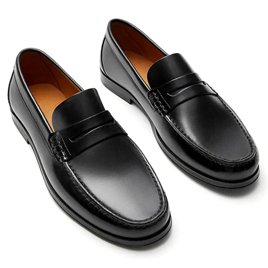 Vintage Calf Leather Loafers Breathable Slip on Moccasins Driving Designer Casual Cowhide Shoes for Men