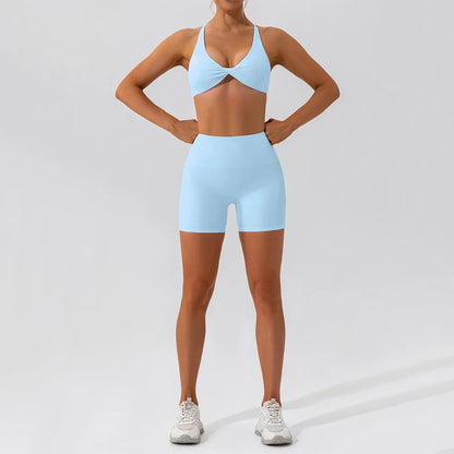 Summer 2PCS Yoga Suit Sports Set Women Quick-Dry Gym Set Women Tracksuit Running Workout Long Sleeve Sports Shirt Yoga Clothing
