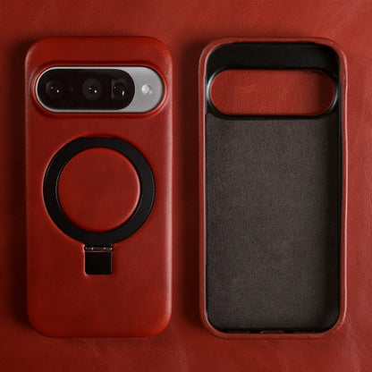 Luxury Magnetic Bracket Holder Genuine Leather Case For Google Pixel 10 Pro XL pixel10  8A 9pro 7A 6A 5A Full Wrapped Back Cover