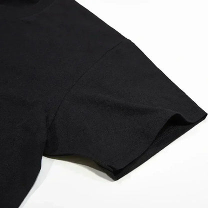 Men's Black Cotton T-shirt, Red Star and "VANSON LEATHERS" Motorcycle Pattern - Casual Round Neck, Short Sleeves