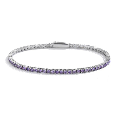 2mm Blue High Carbon Diamond Tennis Bracelet for Women 925 Sterling Silver Color Gemstone Bracelets Party Jewelry Gifts