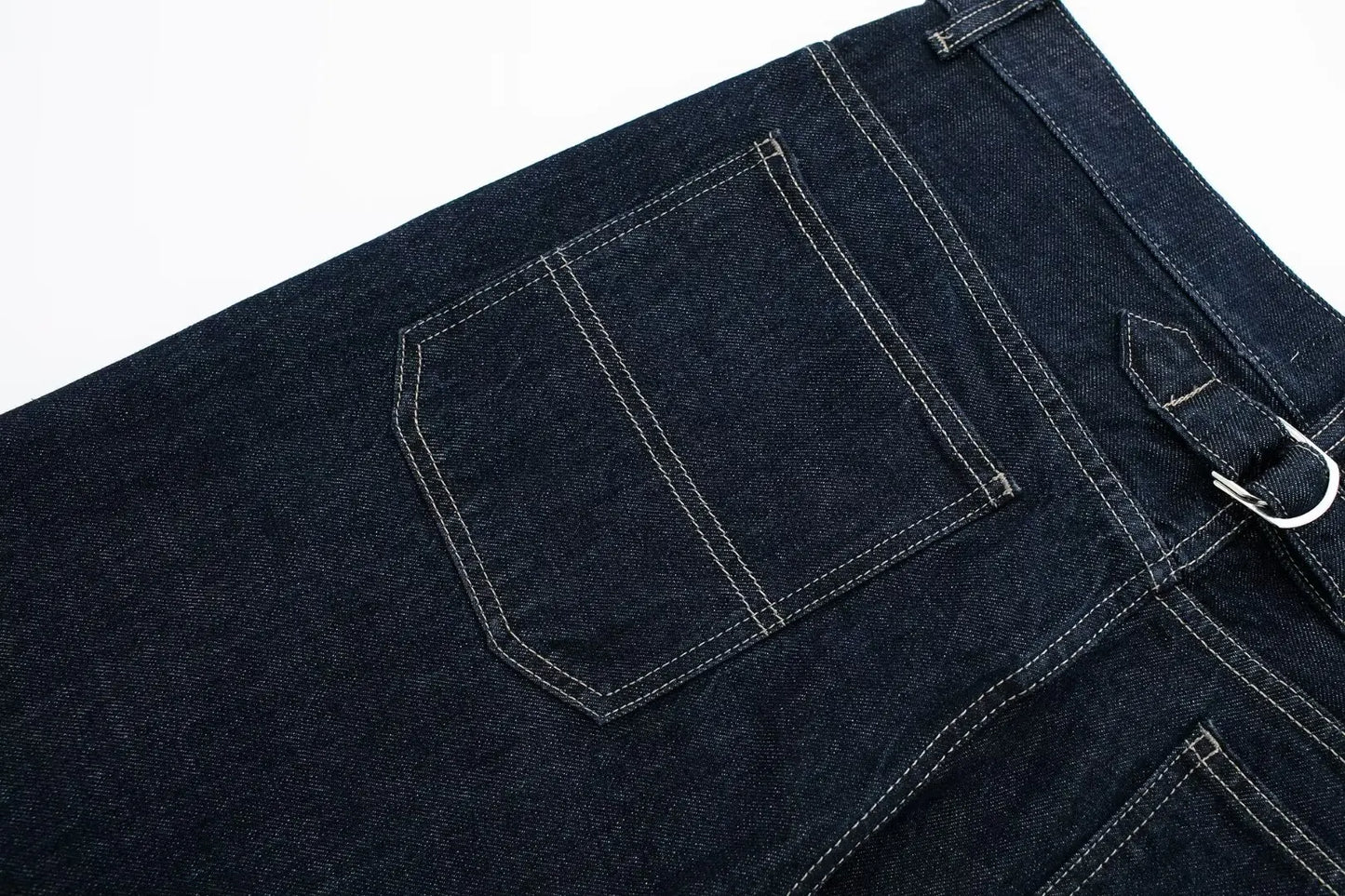 Women's High-Waisted Jeans Slim Trailing Trousers Rolled Leg Denim Pant Fashion Lady High Street Casual Wide-Leg Jeans