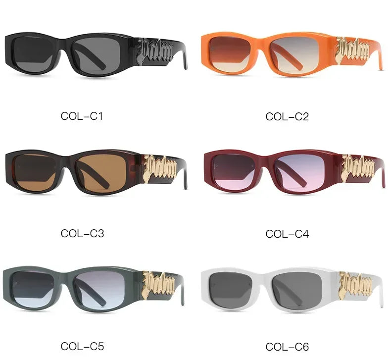 2024 Vintage Luxury Square Sunglasses Women Fashion Letters Sun Glasses Classic Retro Shades Outdoor Travel Male Eyewear UV400