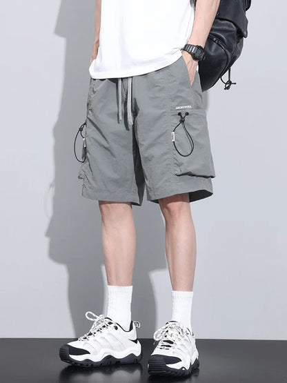 2024 Summer Thin Shorts for Men Cargo Pants Side Pockets Baggy Joggers Bermuda Knee Basketball Short Pant Male M-4XL