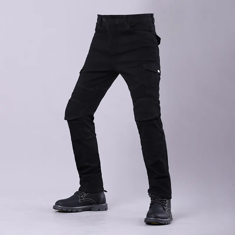 New Men's Winter Riding Motorcycle Cargo Pants Male Outdoor Riding Jeans Moto Protective Gear With Hip Knee Gear Long Trousers