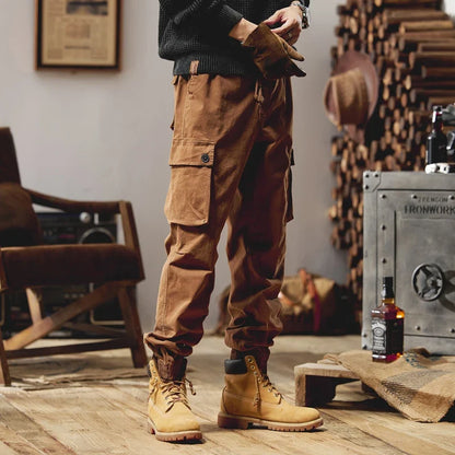 Joggers Cargo Pants Mens Casual Hip Hop Multi-Pocket Male Trousers Sweatpants Streetwear Techwear Tactical Khaki Pants BLW9106