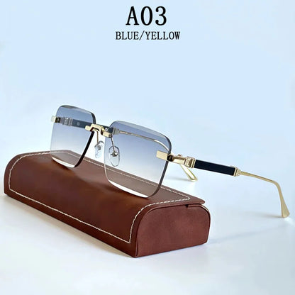 Square Sunglasses Women 2024 Rimless Sunglasses For Men Vintage Luxury Fashion Glasses Gafas De Sol Hombre Lunette Soleil Femme