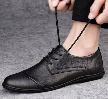 Pointed Toe Black Soft Men's Leather Shoes Comfortable Low Price Summer Male Casual Shoe Retro Elegant Designer Social Footwear