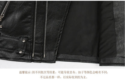 Autumn Black Motorcycle Pu Leather Vest Men Zipper Pockets Plus Size Faux Leather Biker Sleeveless Jacket 4xl 5xl