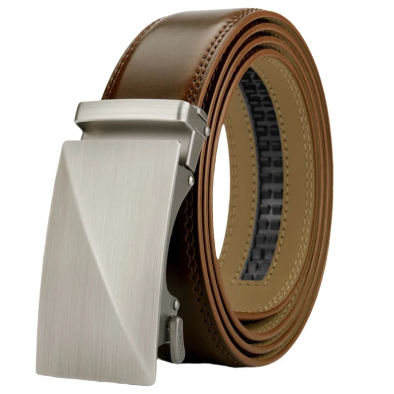 Brand Leather Belts for Men 115cm-145cm Automatic belt with ratchet strap Top quality belts, luxury belts for men
