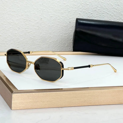 Ins Designer Alloy Sunglasses Square Germany Crafted Brand Luxury Design High Quality UV400 Classical Retro Eyeglasses with Case