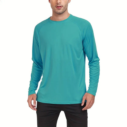 Nheals UPF 50+ Long Sleeve T-shirt Men's UV Sun Protection Quick Dry Breathable Sunscreen T-shirt Hiking Fish Performance Tops