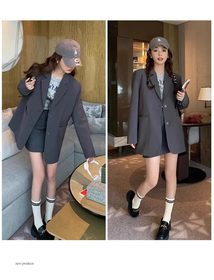 Ladies' Lazy Style Hot Sale Of The Season Early Autumn Korean Version Design Large Slit Small Size Suit Jacket Casual Elegant...