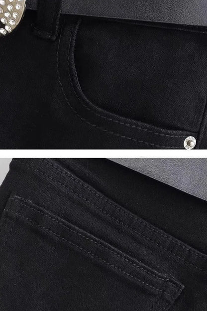 Black Denim Shorts for Women New European Style Trendy Summer Mini Shorts Female Sexy Sheath Night Club Slim Ultrashort Jeans