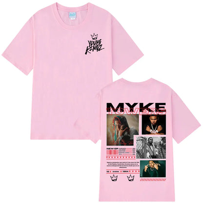 Rapper Myke Towers Graphic T-shirts Men Women Fashion Hip Hop Oversized T Shirt Comfort Cotton Short Sleeve T-shirt Streetwear