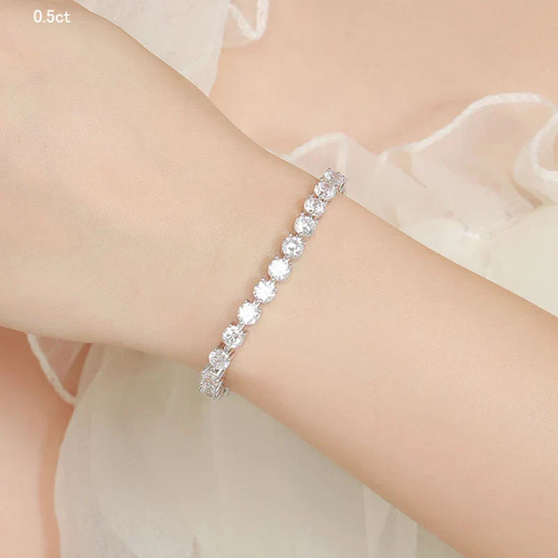 3 Claw 2.5/3mm Full D Color Moissanite Diamond Tennis Bracelet Hidden Buckle for Women Man 925 Silver Link Chain Bracelets