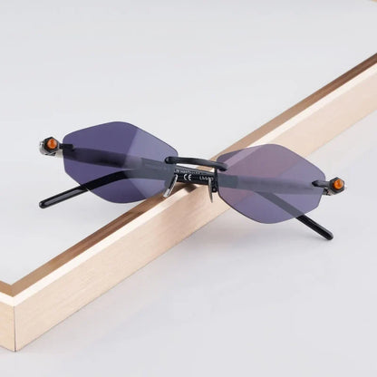 P60 Polygon Luxury Rimless Sunglasses for Men Women Acetate High Quality Germany Brand Fashion Design Gift UV400 Outdoor Eyeware