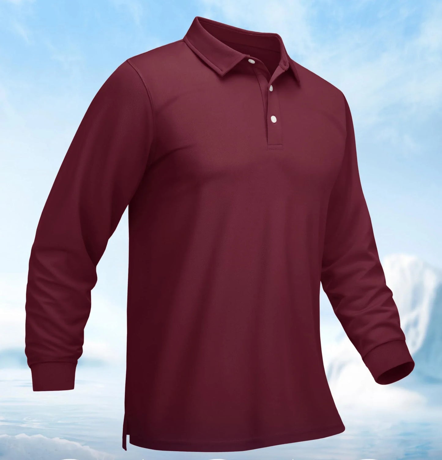 Men Sports Polo Shirts Quick Dry Golf T-shirts Breathable Work Shirts Casual Office Shirts Lightweight Top Long Sleeve