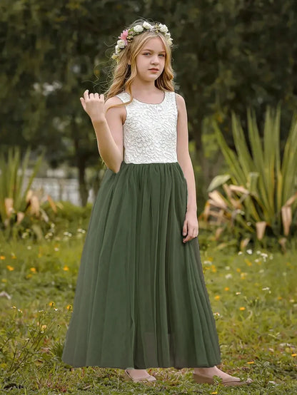 Flower Girl Dress Baby Kids Summer Princess Party Lace Wedding Birthday Dresses Children Clothing 2 4  6 8 10 12 14