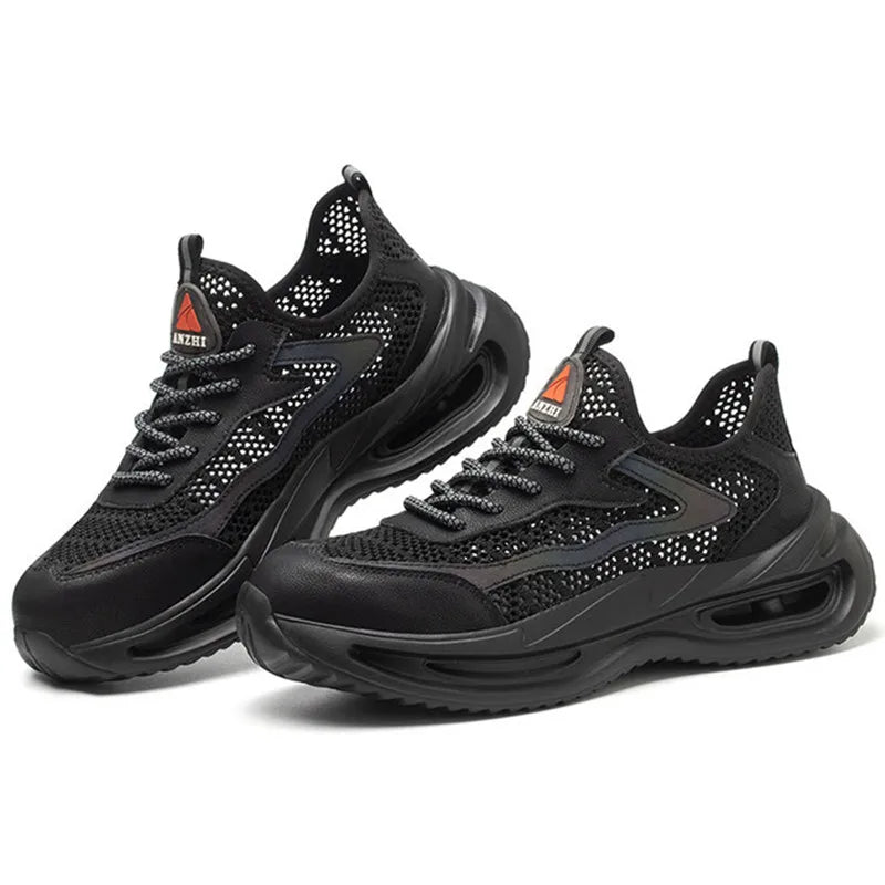 summer breathable work shoes with iron toe anti puncture security shoes work sneakers for men anti-slip Lightweight safety shoes