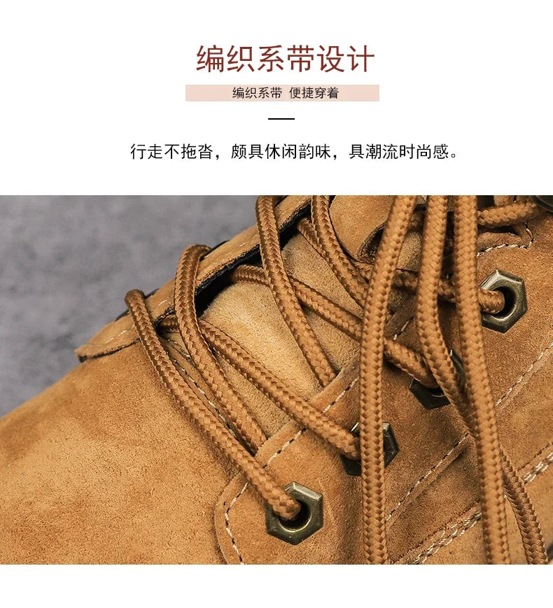 Hot Selling Winter Men Snow Boots High-quality Classic High Top Outdoor Hiking Shoes Anti Slip Thick Soled Practical Work Shoes