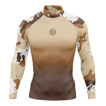 Men's Rashguard Snorkeling Camo Gradient Long Sleeve Surfing Shirts Sunscreen Diving Surf Sweatshirt UV Protection RT Swimwear