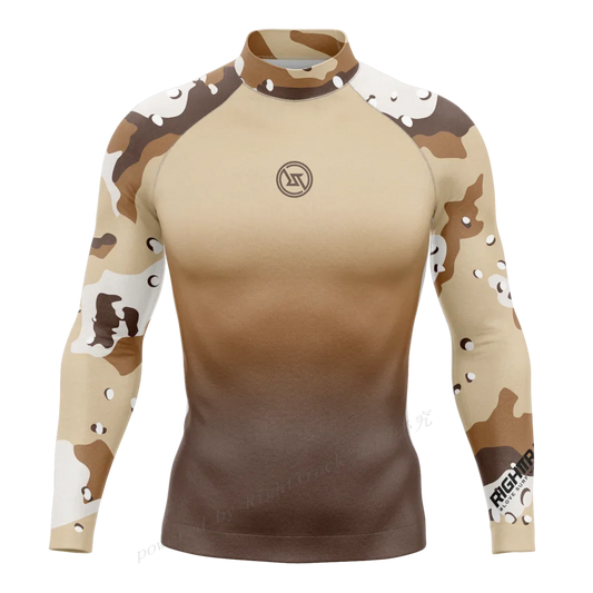Men's Rashguard Snorkeling Camo Gradient Long Sleeve Surfing Shirts Sunscreen Diving Surf Sweatshirt UV Protection RT Swimwear