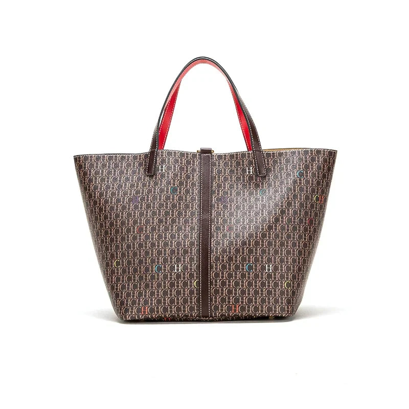 Retro Classic Style Exquisite Workmanship Letters Printing Ladies Multifunctional Handbag Large Capacity Women's Handbag