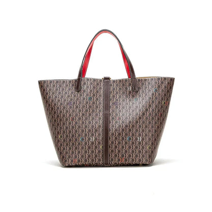 Retro Classic Style Exquisite Workmanship Letters Printing Ladies Multifunctional Handbag Large Capacity Women's Handbag