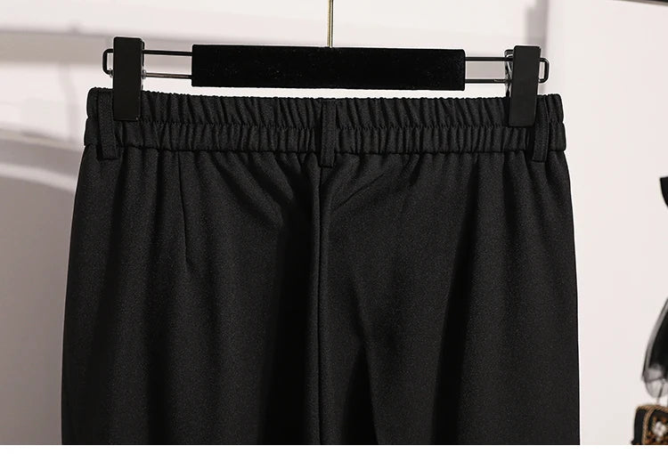 Plus Size Pants Woman 2026 Spring Autumn New Arrival High Waist Suit Pants High Quality Korean Style Straight Trousers