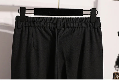 Plus Size Pants Woman 2026 Spring Autumn New Arrival High Waist Suit Pants High Quality Korean Style Straight Trousers