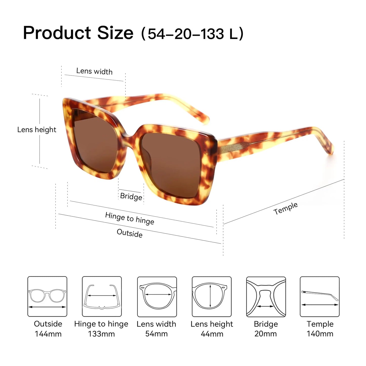 Fashion Butterfly Polarized Sunglasses Women Thick Frame UV400 Protection Acetate Sun Glasses for Ladies Shopping Gift