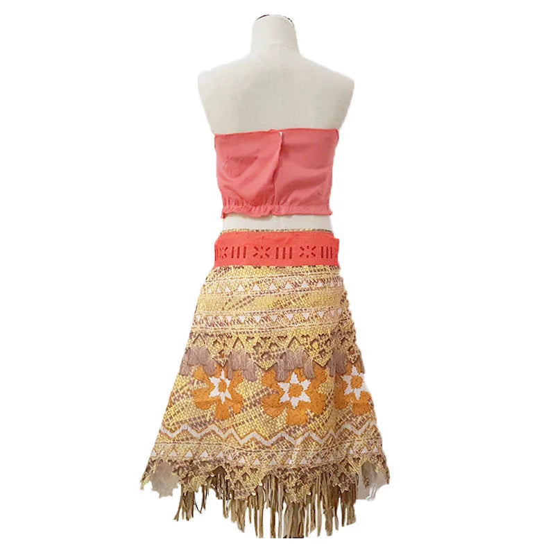 NEW Moana Episode 2 Movie Costume Princess Vaiana Role Play Dress Girls Carnival Outfit Toddler Polynesian Beach Dress