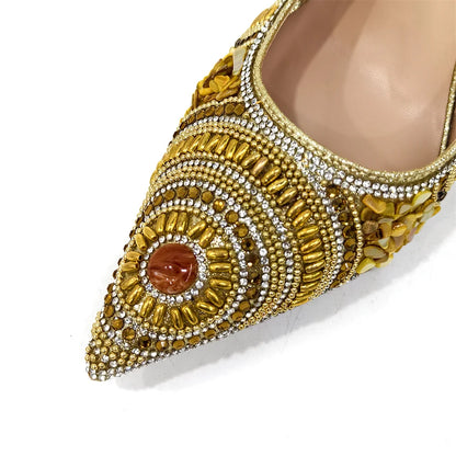 Elegant Italian Design Women's Party Shoes With Matching Handbag - Perfect for Hot African Weddings Stylish Heels and Bag Set