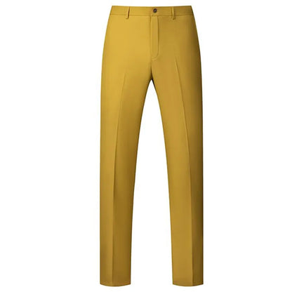 New Men Solid Colour Formal Suit Pants Black / Red / Royal Blue Homme Wedding Office Social Slim Fit Trousers