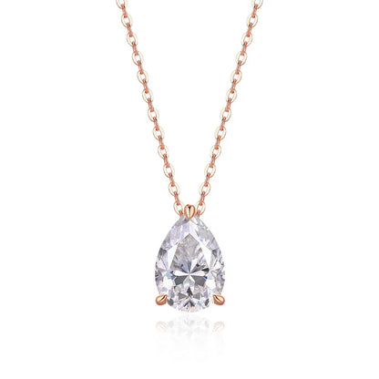 1-5ct Pear Cut Moissanite Pandent Necklace GRA Certified 925 Sterling Silver Plated 18k Gold Dainty Necklaces for Women