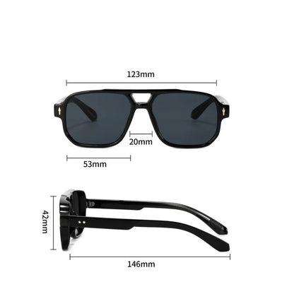 Square Sunglass Men Retro Vacation Yellow Sunglasses Women Trendy Vintage Fashion Glasses Luxury Gafas De Sol Hombre Zonnebril