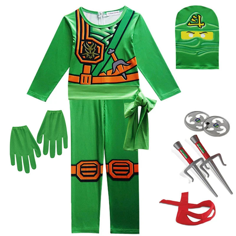 NINJA cosplay Boys Advanced Latest Role Playing Costume Jumpsuit Set Halloween Christmas Party Ninja Superhero Set Cosplay