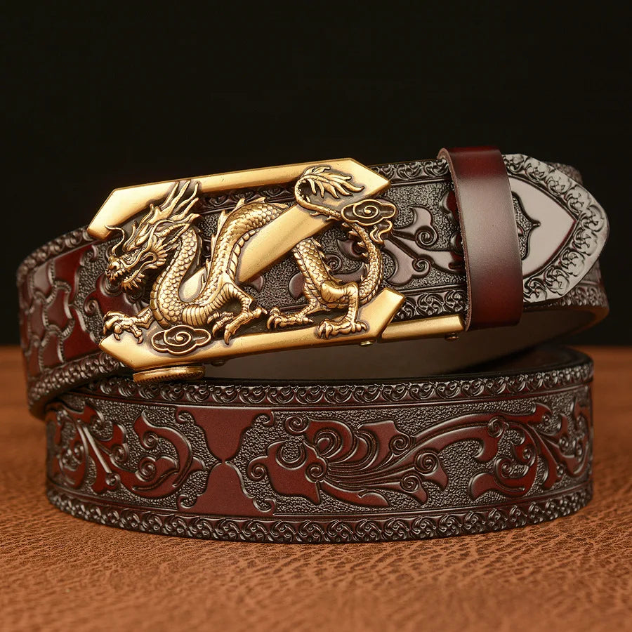 New Retro Fashion Business Men's Belt Western Automatic Buckle Cowboy Casual Style Luxury Brand Punk Belt Men