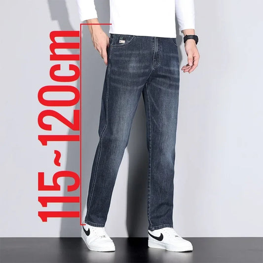Big Tall Clothes Men's Jeans Extral Long Leg Length Straight Denim Pant Male Lengthened Trouser Slim Thin 190cm 200 Cm 120cm 110
