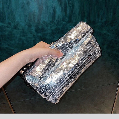 Women Envelope clutch bag Fashion shiny Sequins ladies Clutches Party lady evening bags handbag